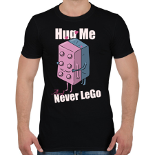 PRINTFASHION Hug me and never Lego - Férfi póló - Fekete férfi póló