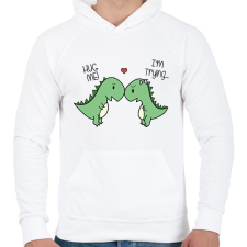 PRINTFASHION Hug me! - Férfi kapucnis pulóver - Fehér férfi pulóver, kardigán