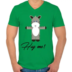 PRINTFASHION Hug me! - Férfi V-nyakú póló - Zöld