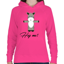 PRINTFASHION Hug me! - Női kapucnis pulóver - Fukszia női pulóver, kardigán