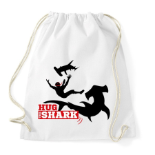 PRINTFASHION Hug The Shark- öleld meg a cápát - Sportzsák, Tornazsák - Fehér tornazsák