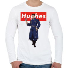 PRINTFASHION Hughes - Férfi hosszú ujjú póló - Fehér
