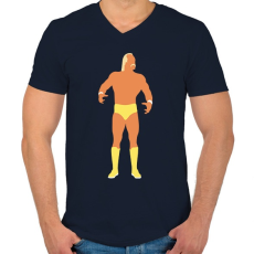 PRINTFASHION Hulk Hogan - Férfi V-nyakú póló - Sötétkék