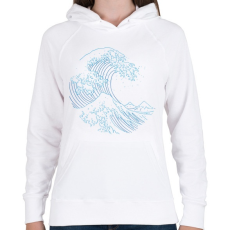 PRINTFASHION Hullám - Női kapucnis pulóver - Fehér