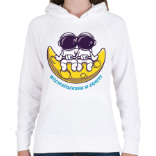 PRINTFASHION Hülyeségekben is együtt - Női kapucnis pulóver - Fehér női pulóver, kardigán