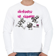 PRINTFASHION Hülyéskedj ne háborúzz - starwars paródia  - Férfi pulóver - Fehér férfi pulóver, kardigán