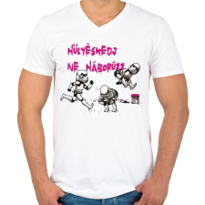 PRINTFASHION Hülyéskedj ne háborúzz - starwars paródia  - Férfi V-nyakú póló - Fehér férfi póló