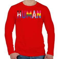 PRINTFASHION Human - Férfi hosszú ujjú póló - Piros