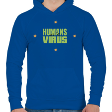 PRINTFASHION humanvirus - Férfi kapucnis pulóver - Királykék férfi pulóver, kardigán