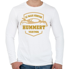 PRINTFASHION Hummeres sofőr - Férfi hosszú ujjú póló - Fehér