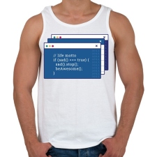 PRINTFASHION Humoros kódolás - Férfi atléta - Fehér atléta, trikó