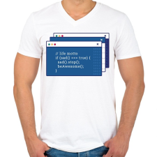 PRINTFASHION Humoros kódolás - Férfi V-nyakú póló - Fehér férfi póló