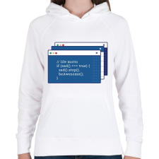 PRINTFASHION Humoros kódolás - Női kapucnis pulóver - Fehér női pulóver, kardigán