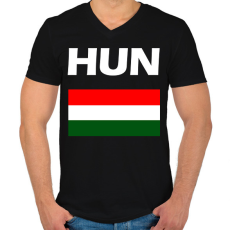 PRINTFASHION HUN - Férfi V-nyakú póló - Fekete