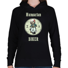 PRINTFASHION HUNGARIAN BIKER - Női kapucnis pulóver - Fekete női pulóver, kardigán