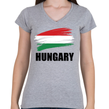 PRINTFASHION Hungary 2 - Női V-nyakú póló - Sport szürke női póló