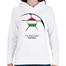 PRINTFASHION Hungary Football - Női kapucnis pulóver - Fehér