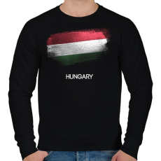 PRINTFASHION Hungary - Magyar zászló - Férfi pulóver - Fekete