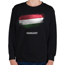 PRINTFASHION Hungary - Magyar zászló - Gyerek pulóver - Fekete gyerek pulóver, kardigán