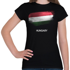 PRINTFASHION Hungary - Magyar zászló - Női póló - Fekete