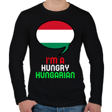 PRINTFASHION Hungry hungarian - Férfi hosszú ujjú póló - Fekete férfi póló