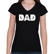 PRINTFASHION Hunter Dad - Női V-nyakú póló - Fekete női póló