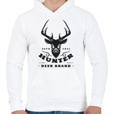 PRINTFASHION Hunter DB. - Férfi kapucnis pulóver - Fehér