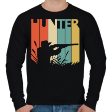 PRINTFASHION Hunter logó - Férfi pulóver - Fekete férfi pulóver, kardigán