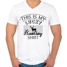 PRINTFASHION Hunting shirt - Férfi V-nyakú póló - Fehér férfi póló