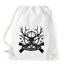 PRINTFASHION Hunting  - Sportzsák, Tornazsák - Fehér tornazsák