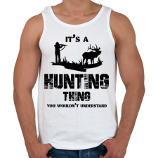 PRINTFASHION Hunting thing - Férfi atléta - Fehér atléta, trikó
