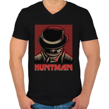PRINTFASHION HUNTMAN - Férfi V-nyakú póló - Fekete férfi póló