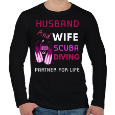 PRINTFASHION HUSBAND AND WIFE - Férfi hosszú ujjú póló - Fekete férfi póló