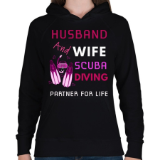 PRINTFASHION HUSBAND AND WIFE - Női kapucnis pulóver - Fekete női pulóver, kardigán