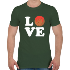 PRINTFASHION Húsgolyó love - Férfi póló - Katonazöld férfi póló