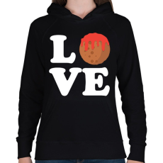 PRINTFASHION Húsgolyó love - Női kapucnis pulóver - Fekete