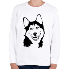 PRINTFASHION husky - Gyerek pulóver - Fehér gyerek pulóver, kardigán