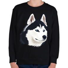 PRINTFASHION Husky - Gyerek pulóver - Fekete