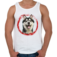 PRINTFASHION husky kutyus - férfi - Férfi atléta - Fehér atléta, trikó