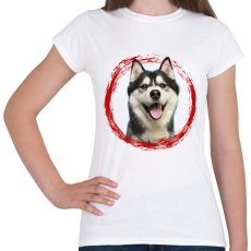 PRINTFASHION husky kutyus - férfi - Női póló - Fehér
