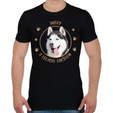 PRINTFASHION Husky - Legjobb barát - Férfi póló - Fekete