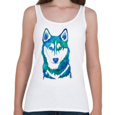 PRINTFASHION Husky - Női atléta - Fehér női trikó