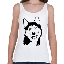 PRINTFASHION husky - Női atléta - Fehér női trikó