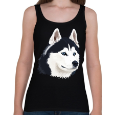 PRINTFASHION Husky - Női atléta - Fekete női trikó