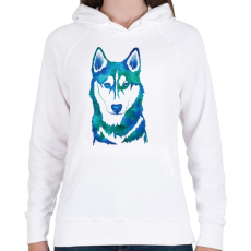 PRINTFASHION Husky - Női kapucnis pulóver - Fehér