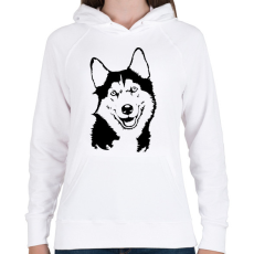 PRINTFASHION husky - Női kapucnis pulóver - Fehér
