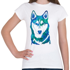 PRINTFASHION Husky - Női póló - Fehér női póló