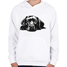 PRINTFASHION Husky Sziluett - Gyerek kapucnis pulóver - Fehér