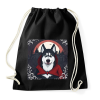 PRINTFASHION Husky vámpír jelmezben - Sportzsák, Tornazsák - Fekete