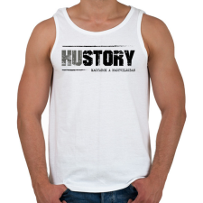 PRINTFASHION HUstory (black) - Férfi atléta - Fehér atléta, trikó